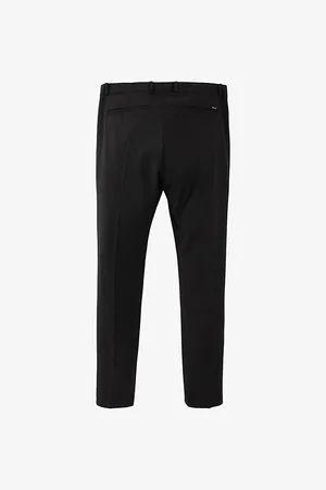 IKKS Logo-badge Straight-leg Slim-fit Stretch Wool-blend Trousers