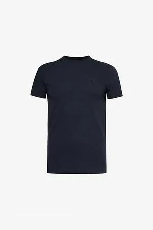 Emporio Armani Logo-patch Relaxed-fit Cotton-jersey T-shirt
