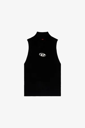 Diesel M-onervax Logo-plaque High-neck Knitted Top