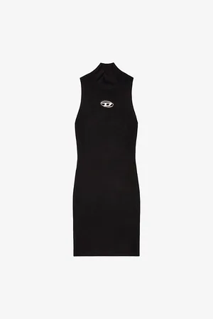 Diesel M-onervax Logo-plaque Woven Mini Dress