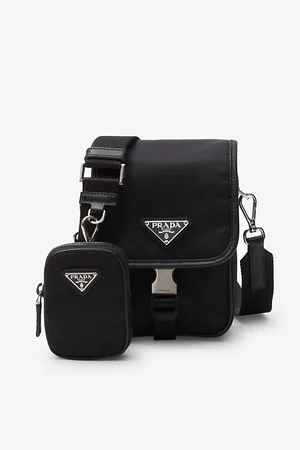 Prada Re-nylon Saffiano Leather and Recycled-nylon Shoulder Bag