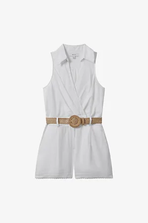 Reiss Mila Contrast-belt Linen Jumpsuit