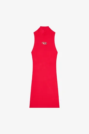 Diesel M-onervax Brand-plaque Slim-fit Knitted Mini Dress