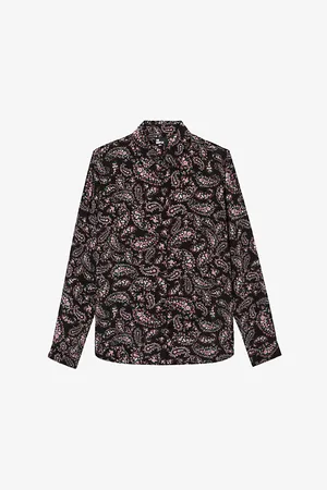 The Kooples Paisley-print Long-sleeve Silk Shirt