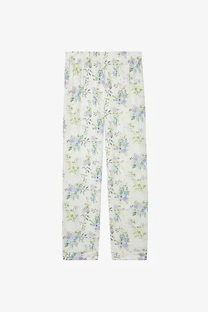 The Kooples Floral-print High-rise Woven Trousers