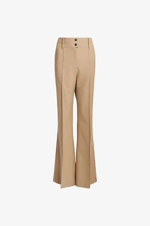 AllSaints Sevenh Pintuck-seam Flared-leg High-rise Woven Trousers