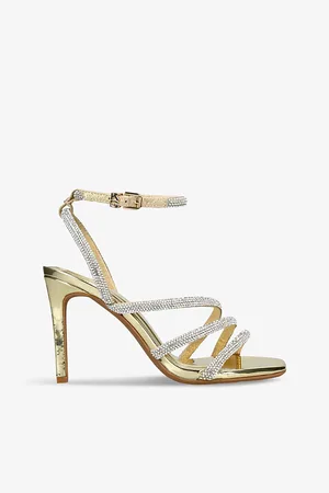 Kurt Geiger Savanna Embellished Faux Patent-leather Sandals