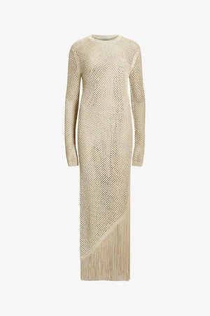AllSaints Jesse Tassel-hem Slim-fit Crochet Maxi Dress