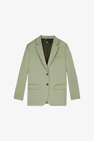 The Kooples Loose-fit Notched-collar Linen-blend Jacket