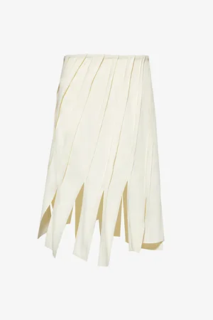 Bottega Veneta Diagonal-design Mid-rise Stretch-woven Midi Skirt