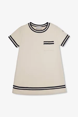 Moncler Stripe-trim Short-sleeve Cotton-jersey Dress 4-12 Years