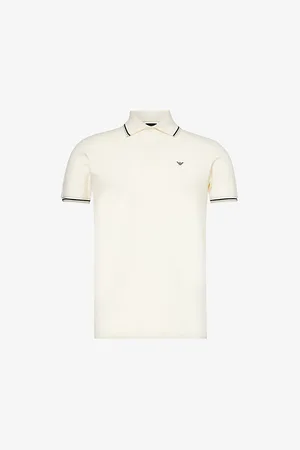 Emporio Armani Brand-patch Split-hem Stretch-cotton Polo Shirt