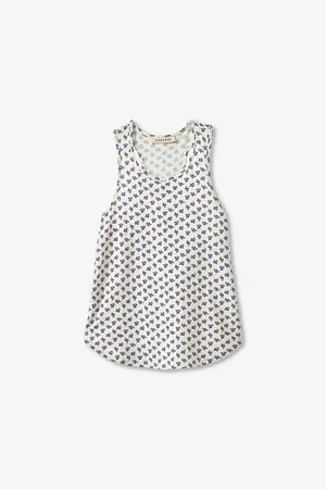 Caramel Cassia Floral-print Cotton Top 3-12 Years