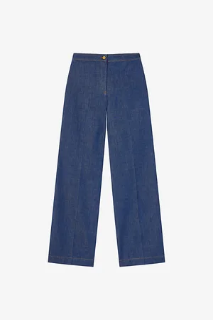 LK Bennett Ami Wide-leg High-rise Denim Trousers