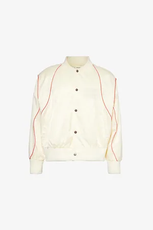 HONOR THE GIFT Brand-embroidered Boxy-fit Satin Bomber Jacket