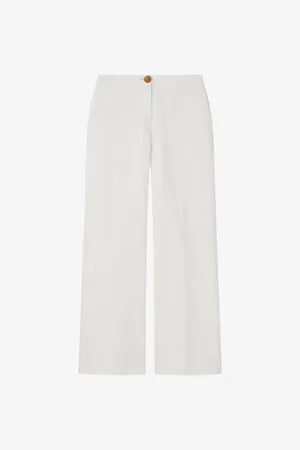 LK Bennett Ami Wide-leg High-rise Cotton Trousers