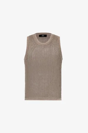 Represent Sleeveless Open-knit Cotton Knitted Vest