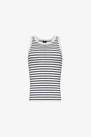 ME AND EM Stripe-pattern Stretch-cotton Top