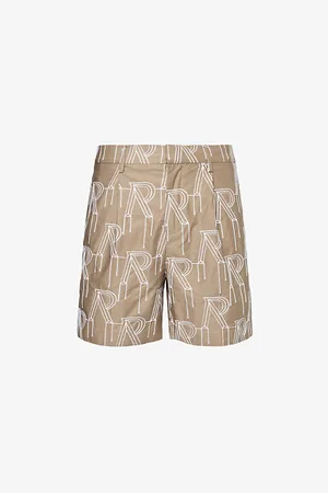 Represent Brand-embroidered Mid-rise Cotton Shorts