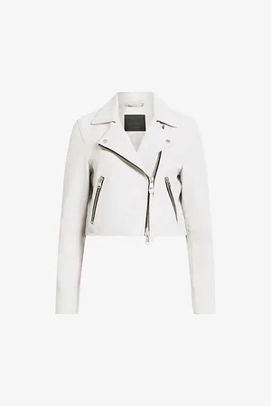 AllSaints Dalby Zip-up Cropped Leather Jacket