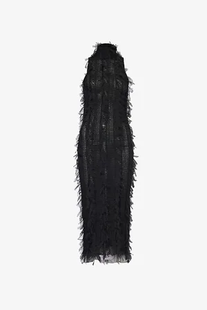 Amy Lynn Calla High-neck Stretch-woven Midi Dress