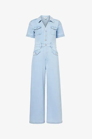 Paige Harper Flared-leg Stretch-denim Jumpsuit