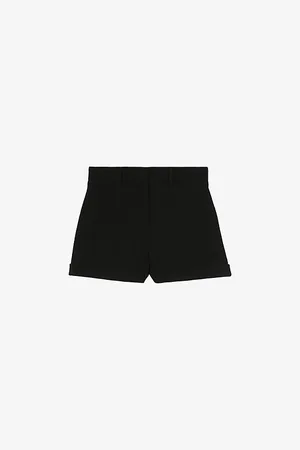 The Kooples Turn-up High-rise Stretch-wool Shorts