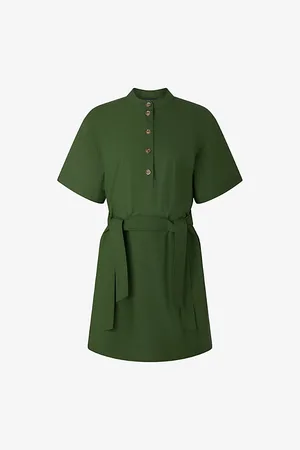Soeur Wanda Belted Cotton Mini Dress