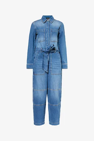 ME AND EM Patch-pocket Denim Jumpsuit
