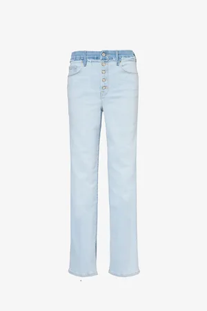 GOOD AMERICAN Good Boy Two-tone Straight-leg Mid-rise Jeans