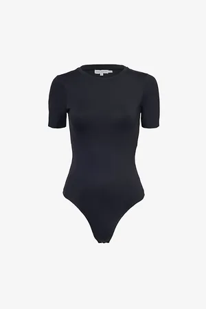 GOOD AMERICAN Scuba Crewneck Stretch-knit Bodysuit