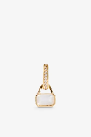 V by Laura Vann June 18ct Yellow -plated Recycled Sterling-silver Moonstone and White Topaz Charm