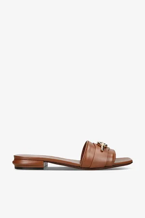 VALENTINO GARAVANI Moon Logo-plaque Leather Sliders