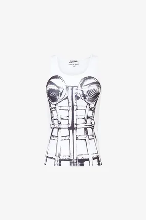 Jean Paul Gaultier Corset Trompe-l’œil Jersey Tank Top