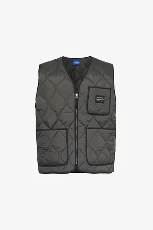 AWAKE NY Quilted-pattern V-neck Regular-fit Shell Gilet
