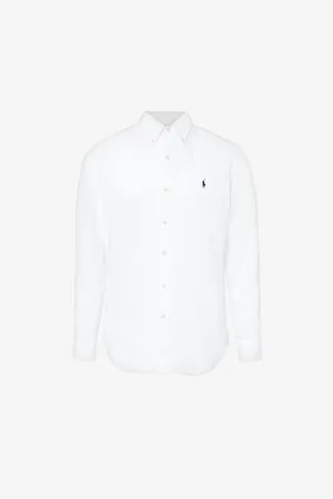 Ralph Lauren Brand-embroidered Custom-fit Linen Shirt