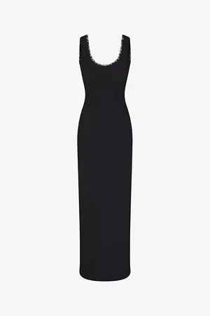 SKIMS Soft Lounge Scoop-neck Lace-trim Stretch-woven Maxi Dress
