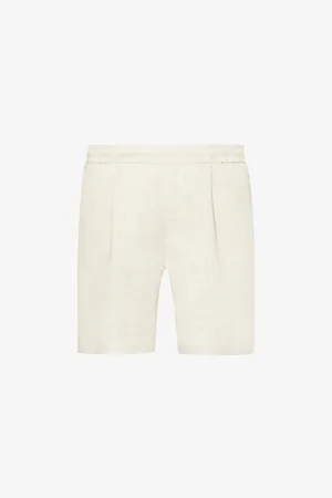 CHE Pleated Slip-pocket Linen Shorts