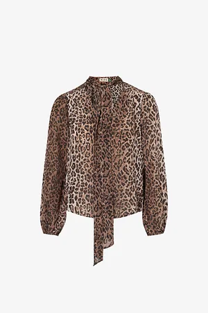 RIXO London Moss -print Relaxed-fit Silk Top