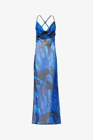 Gracejacob Midnight Abstract-print Woven Maxi Dress