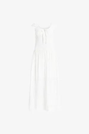 AllSaints Eliza Smocked-detail Woven Maxi Dress