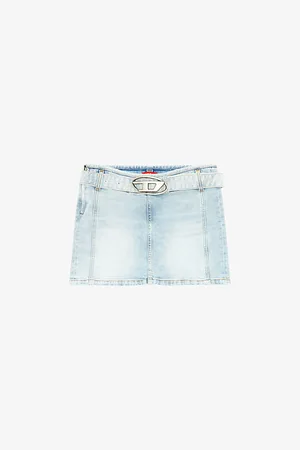 Diesel De-flip-s Logo-buckle Denim Skirt