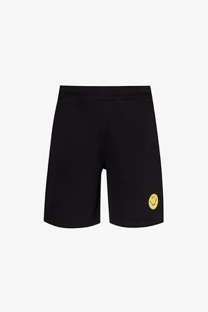 MARKET Smiley-appliqué Mid-rise Cotton-jersey Shorts