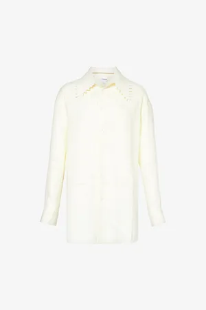Bottega Veneta Embellished-collar Relaxed-fit Linen Shirt