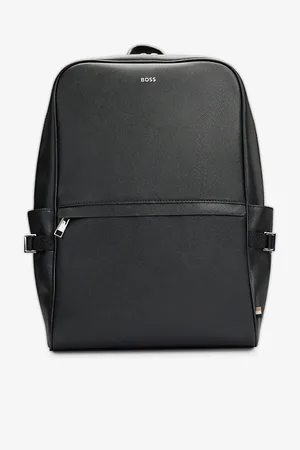 HUGO BOSS Business Logo-print Leather Backpack