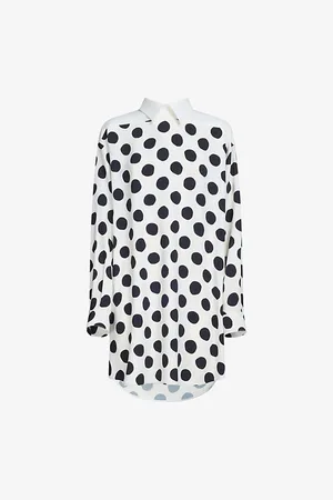 Marni Polka Dot Curved-hem Stretch-woven Mini Dress