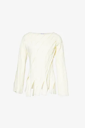 Bottega Veneta Diagonal-panel Regular-fit Stretch-woven Top