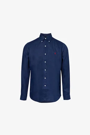 Ralph Lauren Logo-embroidered Long-sleeved Custom-fit Linen Shirt