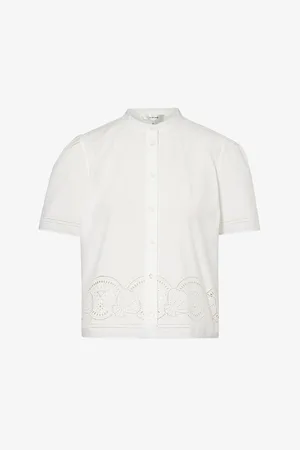 Frame Broderie Anglaise-embroidered Cotton-poplin Shirt