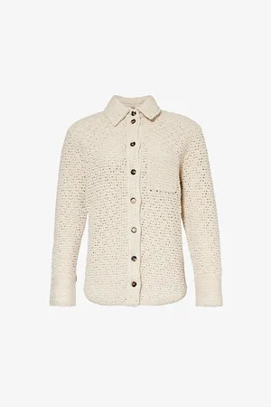 Bottega Veneta Patch-pocket Crocheted Cotton Shirt
